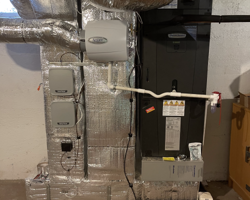 Americans standard fully communicating Hydro air furnace with two zones of ductwork