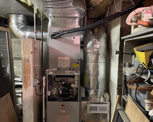 Bosch gas furnace with heat pump installation rebates applied
