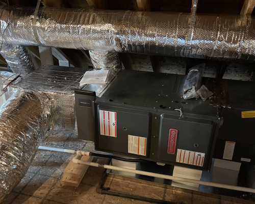 Gas furnace with air-conditioning all new ductwork install