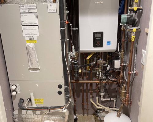 Hydro air unit complete duct system install seven unit project